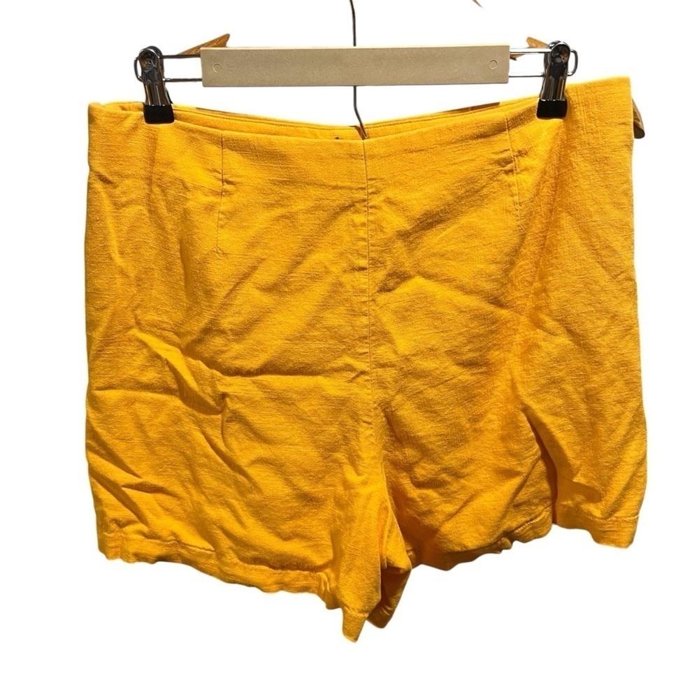 J. Crew High Waist Yellow Gold Shorts Nautical Linen Blend 12 - Picture 4 of 10